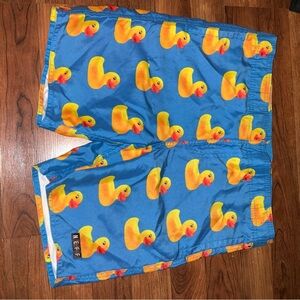 Neff Blue Swim Shorts with Duck Print